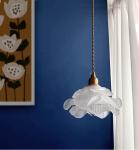 White Modern Glass Pendant Lamp Home Indoor Flower Nordic Hanging Light