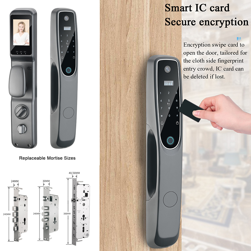 Fingerprint Wifi Door Lock With Camera Aluminum Alloy Video Door Lock