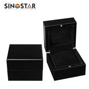 Wholesale Wooden Watch Box with Soft Velvet Lining and Beig Color or White Velvet Inside Material from china suppliers