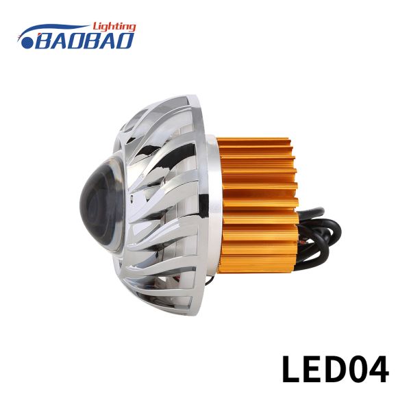 LED04 Double angel eye without fan motorcycle led headlight projector lens