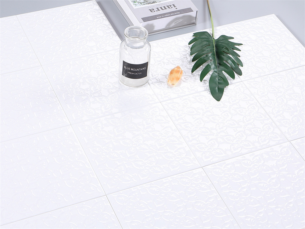 White 200x200mm Eco-Resistant Wall Tiles For Dining Room And Durable Ceramic Rustic Tiles For Living Room