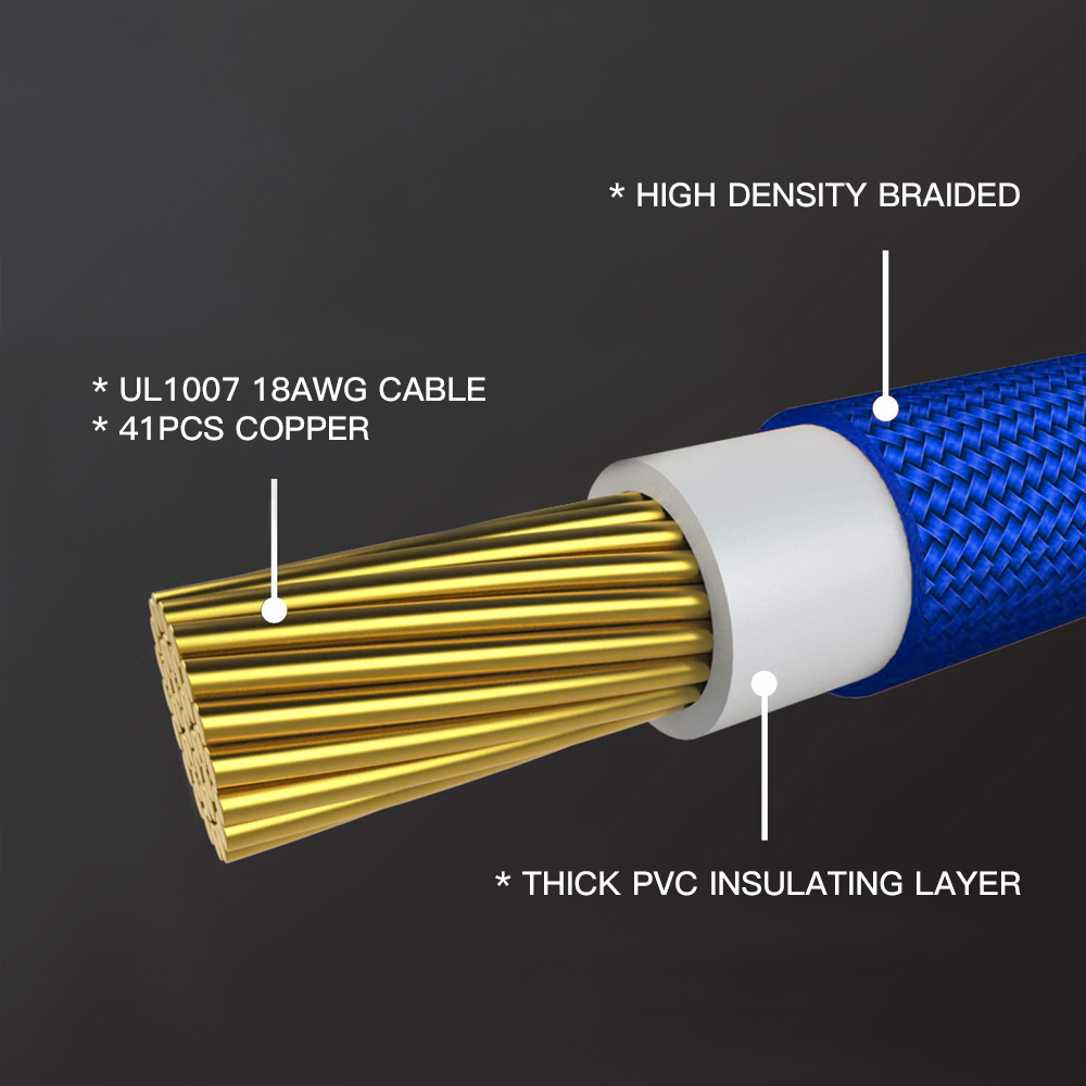PSU Cable Extension Male To Female Sleeved Cable Extension Kit 18AWG 30cm For Computer Power Supply Cable Black/White