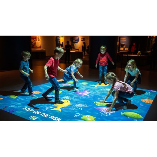 Interactive Floor Projection Game: Step on Fish Fun