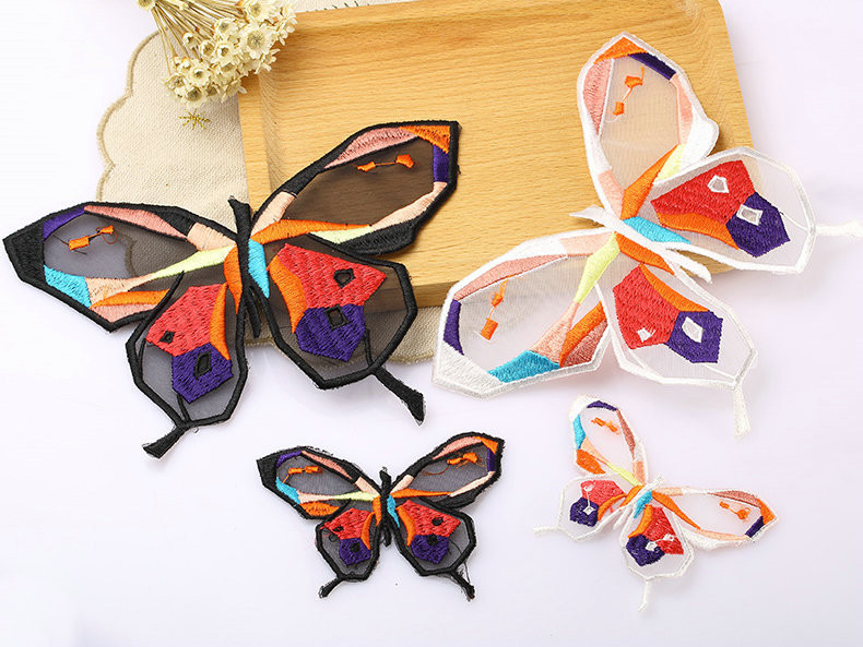Garment Accessories Butterfly Embroidery Applique with Different Color