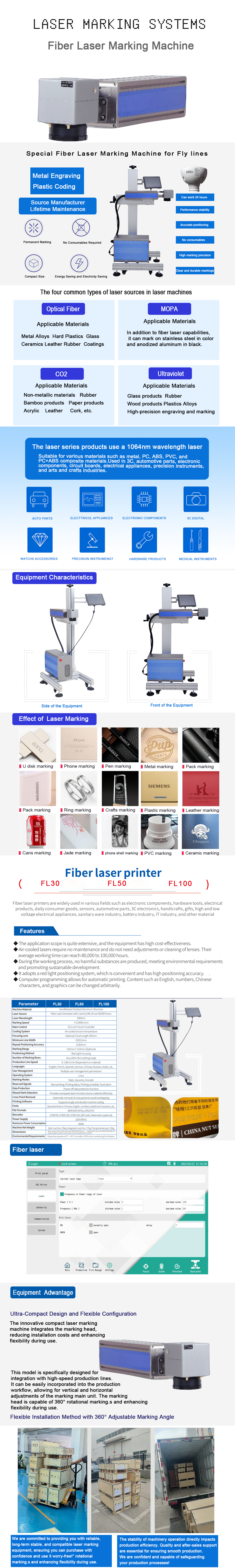 High Precision 30w Fiber Laser Marking Machine QR-Code Stable 30w Fiber Laser Engraver