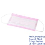Soft Texture Pink Disposable Mask , Pink Face Mask General Size 17.5 * 9.5cm