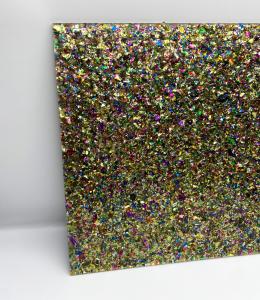 Wholesale Colorful Chunky Flakes Glitter Cast Acrylic Sheet For Laser Cut 4mm Thick from china suppliers