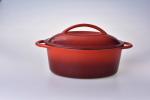 Enamel oval cast iron casserole
