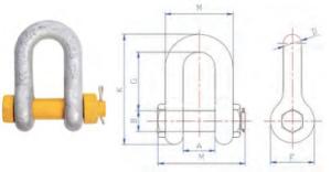 Wholesale 12 Tonne Steel Safety Wide Body Shackles Hot Dip Galvanized Pin Bow Shackle from china suppliers