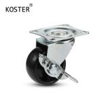 Ball Bearing Light Duty 1-3 inch Furniture PP Black Swivel Caster Wheel for