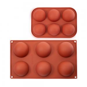 Wholesale Food Grade LFGB Approved Silicone Semicircle Mold , Silicone Chocolate Mold Six Hole from china suppliers