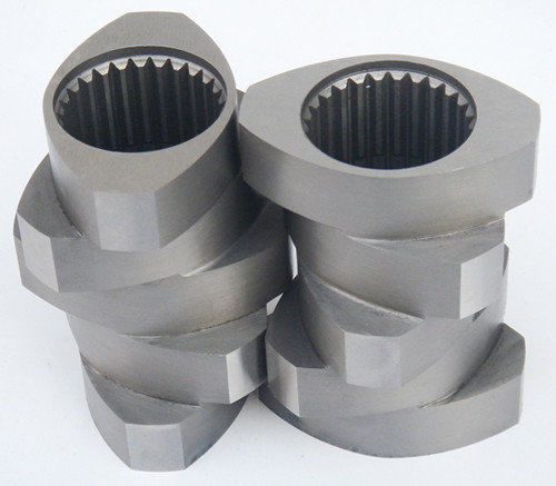 Durable Double Screw Extruder Standard Involute Spline Screw Elements Kneading Block