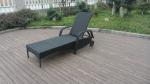 Beach Rattan Sun Lounger With Aluminium Frame Outdoor Rattan Daybed