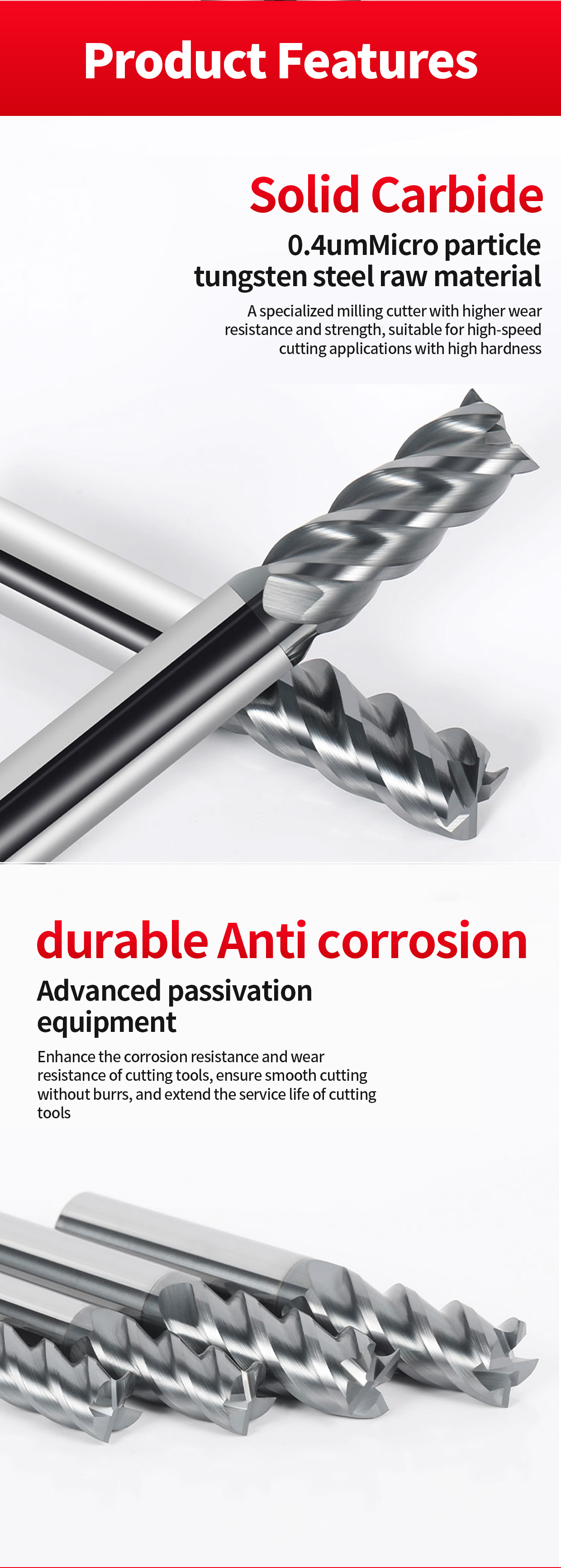 65 Degree US 4-edge Tungsten Steel Milling Cutter Stainless Steel Special Black-coated CNC Carbide CNC Four-edge Milling Cutter