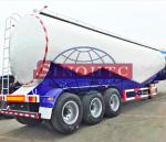 55 000 Liters Bulk Cement Tank Semi Trailer Three Axles Leaf Spring Suspension