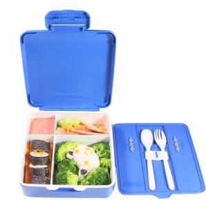 Wholesale Flip Top Handle Seal Plastic Bento Lunch Box Portable Leak-Proof Blue from china suppliers