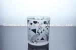 Custom Logo Glass Candle Holder, Glass cup