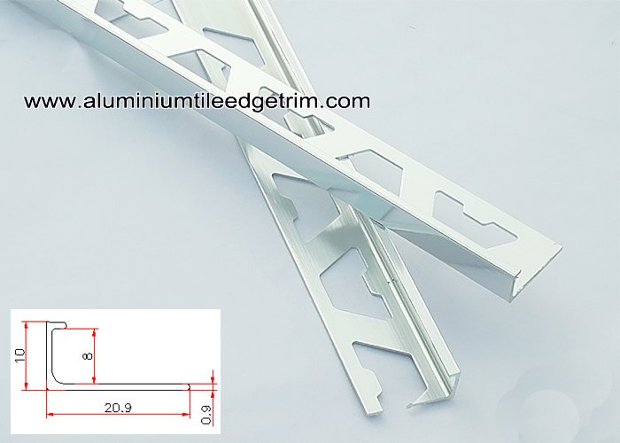 flat 8mm chrome tile trim