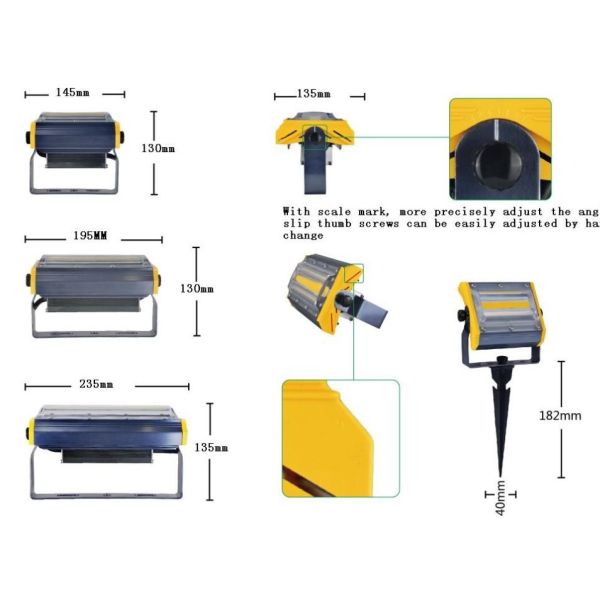 high quality Red green green blue yellow 50W60W led cob flood light led Tunnel lamp120-140LM/W with Bridgelux AC85-265V