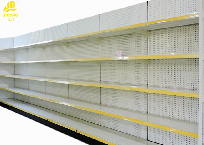 Wall Side Gondola Store Shelving , 1200 X 500 X 2000mm Size Metal Gondola Shelving