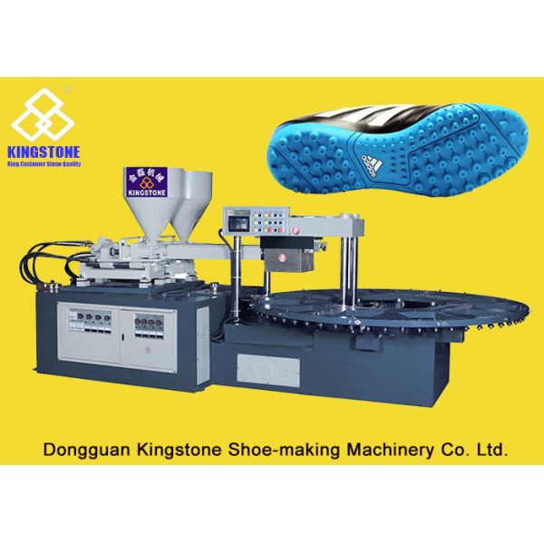 Rotary Double Color Shoe Sole Making Machine For Two Density Plastic Soles