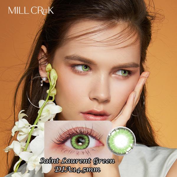 Daily Colored Prescription 14.5 Mm Contact Lenses Saint Laurent Green Pink