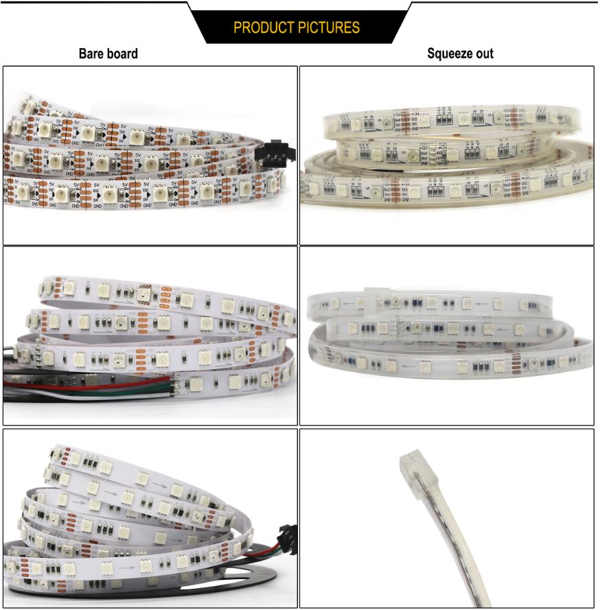 Sk6812 Digital LED Strip 14.4W Color Changing Led Lights For Christmas