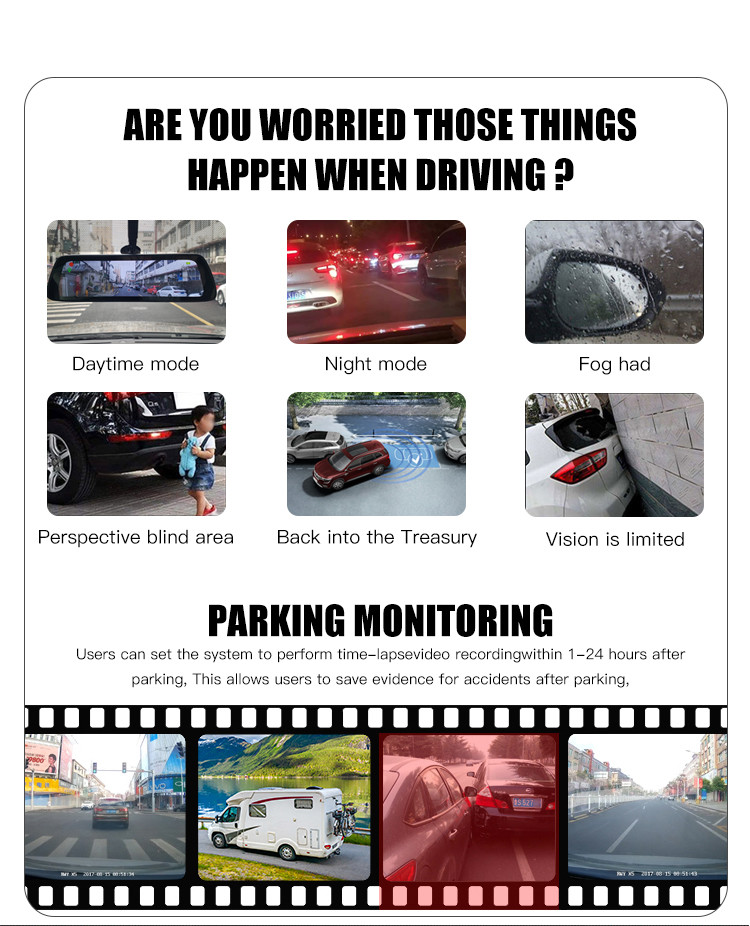 DC 36V Bird View Car Camera Anti Theft Dash Cam Security Camera HD 1080P