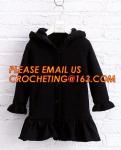 Superior quality kid sweater cute hooded girls thick dress coat, Commercial 100%