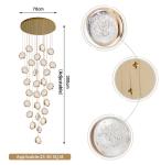 Round pendant light for living room ball crystal gold nordic chandelier(WH-NC-65