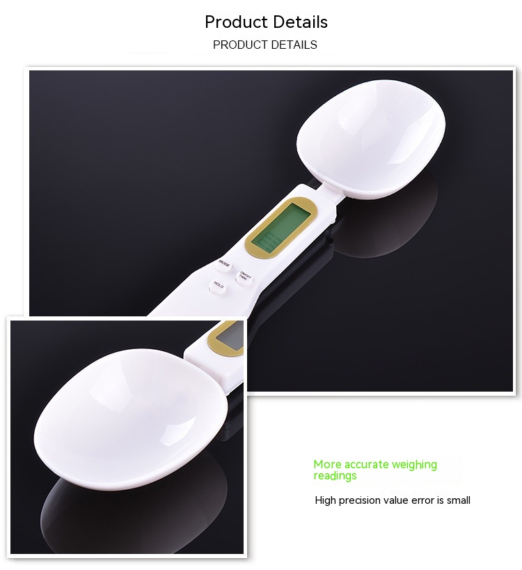 High Accuracy Electronic Scale for Kitchen Ingredients Capacity 500g/0.1g Portable Measuring Spoon ABS Plastic Electronic