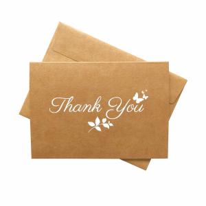 Wholesale 4 * 6 Inches Size Kraft Paper Card , Thank You Greeting Card With Matching Envelopes from china suppliers