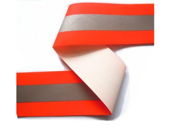 Red / Green Safety Reflective Fabric Tape , Retro Sew On Reflective Tape For