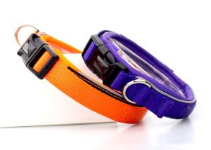 Wholesale Durable Soft Strong Nylon Dog Collars Adjustable Cat / Puppy Collar Orange / Blue from china suppliers