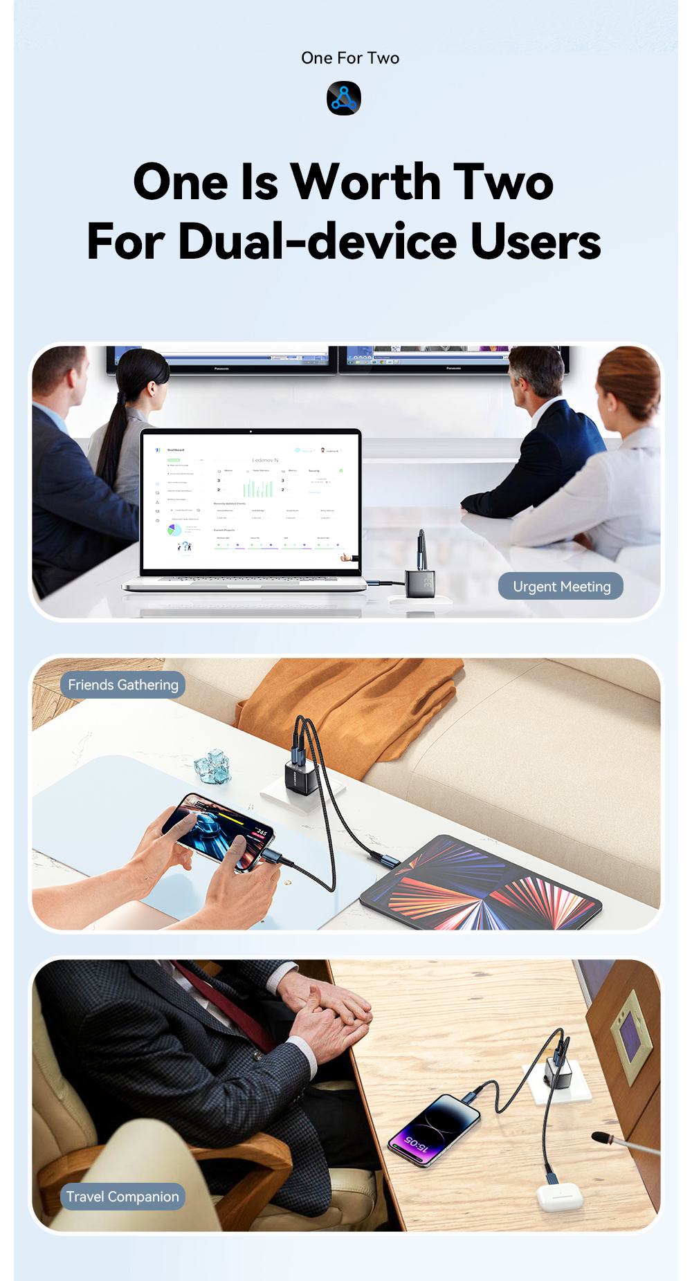 ESSAGER ES-CD39 Series Max 33W 2 Ports PD Charger 30W USB C Power Adapter