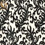 Garment Black Embroidered Handmade Lace Fabric Pearls Decoration