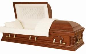 Wholesale Solid Oak Custom Caskets Luxury Decoration Design With Almond Velvet Interior from china suppliers