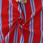 Skin Friendly Cotton T Shirt Fabric 40S Double Yarn Striped Jersey Texture
