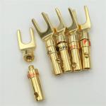 Multiscene Nakamichi Gold Plated Banana Plugs Y Spade Silver Color