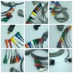 60cm 90cm, 6 Lead black Holter ECG Cable, Snap, Schiller MT101 / MT102
