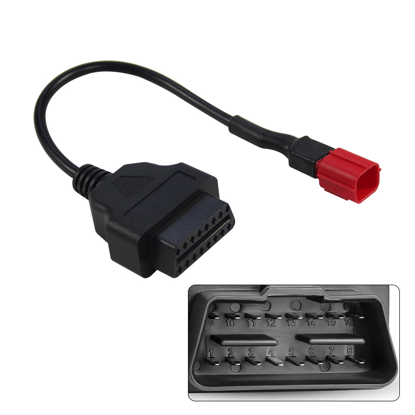 Motorcycle OBD1 to OBD2 Adapter Cable 6 Pin OBD Diagnostic Cable Customized Length
