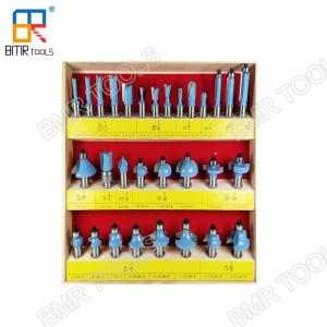 Wholesale Industrial Quality 30pcs Wooden Box Packed 1/2&quot; Shank Carbide Multi-Purpose Router Bit Set from china suppliers