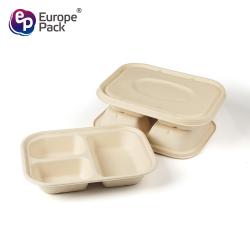 China Degradable and environmentally friendly bagasse take-away food box Degradable for sale