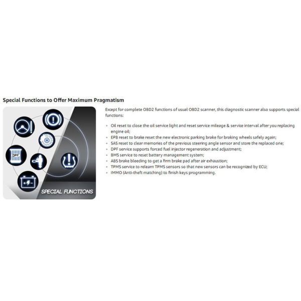 Autel Original MaxiCOM MK808 Diagnostic Tool 7-inch LCD Touch Screen Swift Diagnosis Functions of EPB/IMMO/DPF/SAS/TMPS