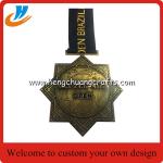 Antique brass metal medals,zinc alloy die casting events medals with custom logo