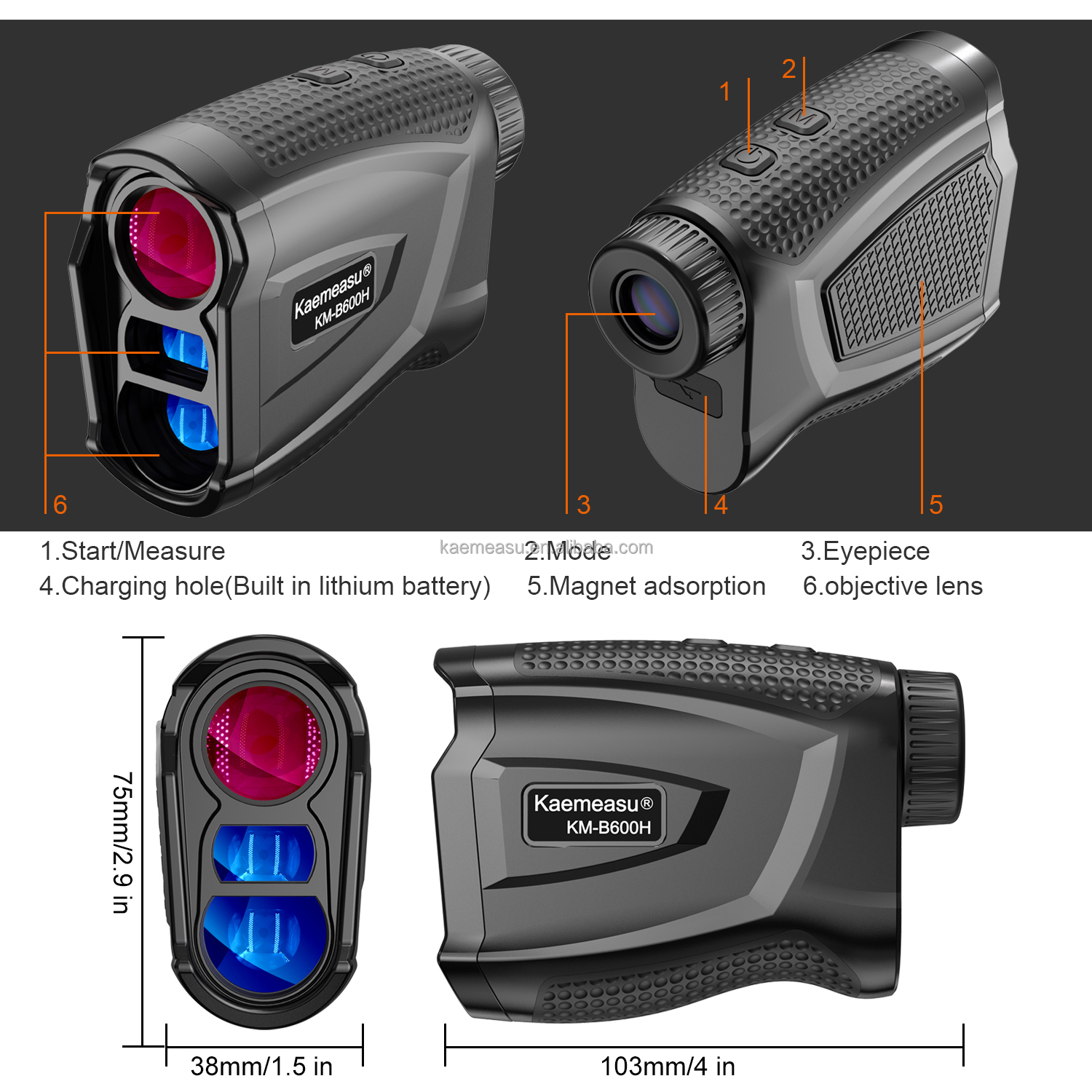 High-precision fast response laser rangefinder 450M telescope golf rangefinder