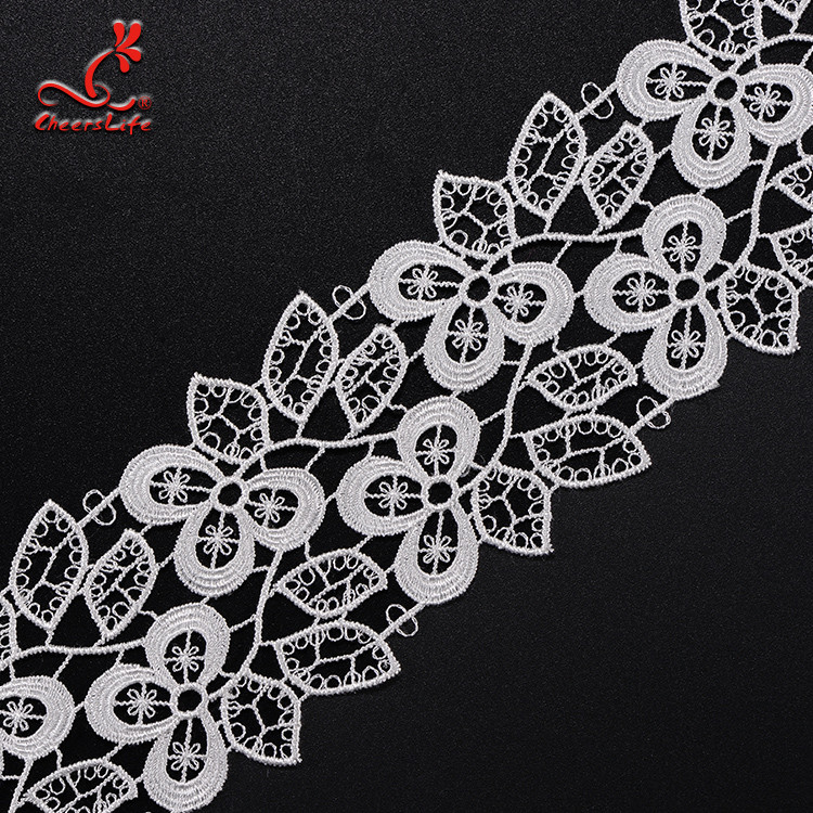 Wholesale Chemical Embroidery Polyester Lace Trim For Clothing Decoration