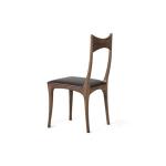 Modern Black Leather Upholstered Dining Chairs Wood Legs Kitchen Use