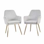 Elegant High Back Dinning Chairs With Arms , Modern Velvet Accent Chair Guest