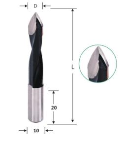 Wholesale Spiral Flute Solid Carbide Through Hole Drill Bit 10mm from china suppliers